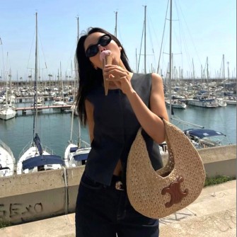 CELINE 셀린느 파니에 클래식 호보 라탄백 112772