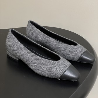 LORO PIANA 로로피아나 Rebecca 아마 양모 뽀족한 발레 플랫슈즈 2507141727