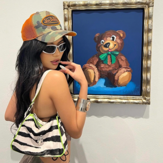 CHROME HEARTS 크롬하츠 그린 줄말무늬 Chicken Nugget bag 너겟백 #25932235