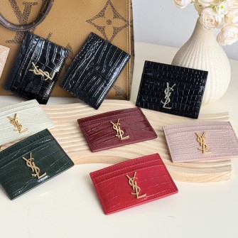 SAINT LAURENT 입생로랑 악어가죽 카드지갑 히말라야 SLP-423291